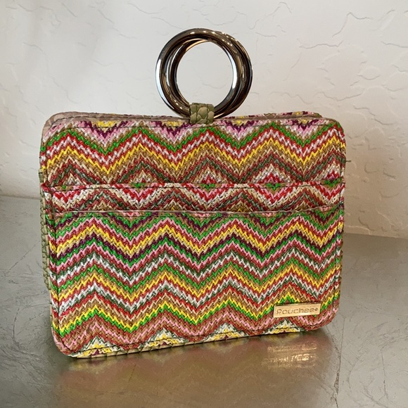 pouchee Handbags - POUCHEE Purse/Backpack Organizer Multi Color Chevron Pattern